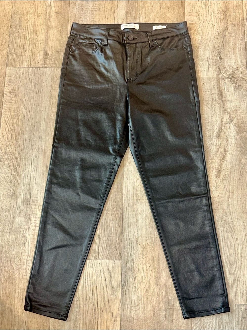 Social Standard by Sanctuary Black Faux Leather Pants Ankle Skinny Size 10